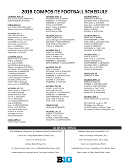 2018 Composite Football Schedule Thursday, Aug