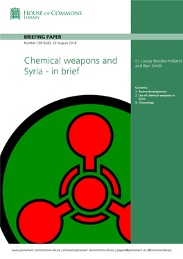 Chemical Weapons and Syria - in Brief