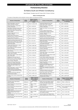 Situation of Polling Station Notice