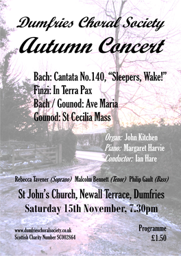 Autumn 2014 Concert Programme