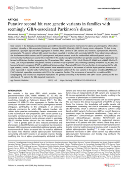 Putative Second Hit Rare Genetic Variants in Families with Seemingly