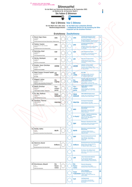 Muster-Stimmzettel H