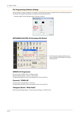 PLC Programming Software Settings MITSUBISHI ELECTRIC GX