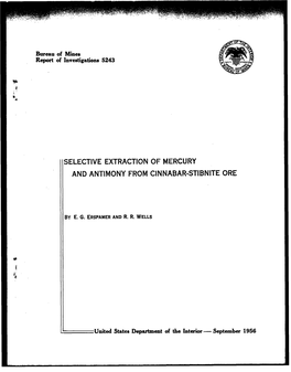 Selective Extraction of Mercury and Antimony from Cinnabar-Stibnite Ore