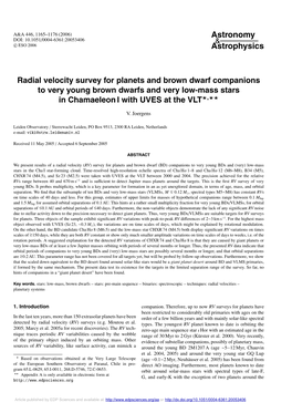 Radial Velocity Survey for Planets and Brown Dwarf Companions to Very Young Brown Dwarfs and Very Low-Mass Stars in Chamaeleon I with UVES at the VLT�,
