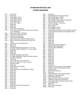 Standard Details 400 Storm Drainage