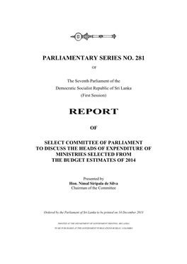 Select Committee Report