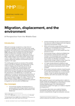 Migration, Displacement, and the Environment