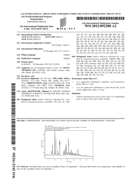 WO 2012/092288 A2 5 July 20 12 (05.07.2012) W P O P C T