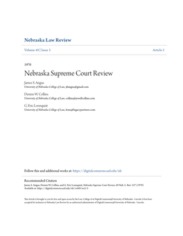 Nebraska Supreme Court Review James S