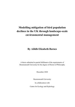 Modelling Mitigation of Bird Population Declines in the UK Through Landscape-Scale Environmental Management