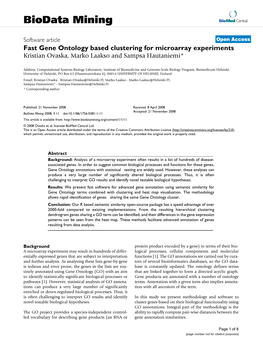 Biodata Mining Biomed Central