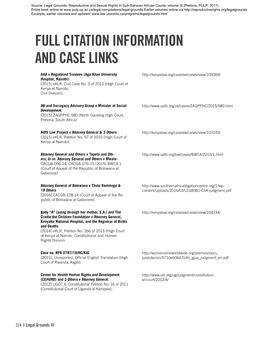 Full Citation Information and Case Links