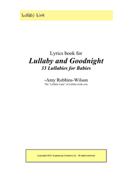 Lullaby and Goodnight Lyrics Book