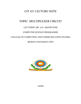 Multiplexer Circuit