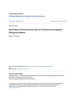 Novel Near-Infrared Cyanine Dyes for Fluorescence Imaging in Biological Systems