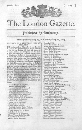 The London Gazette. Istiblttyrt Bp Authority