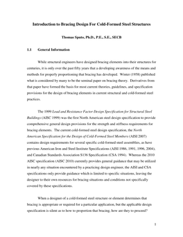 Introduction to Bracing Design for Cold-Formed Steel Structures