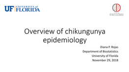 Overview of Chikungunya Epidemiology Diana P