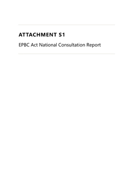 EPBC Act National Consultation Report