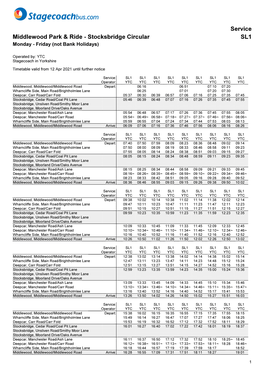 Service Middlewood Park & Ride