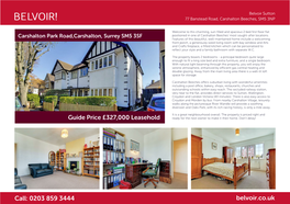 Guide Price £327000 Leasehold Carshalton Park