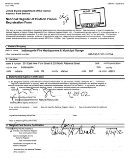 National Register of Historic Places Registration Form |J)