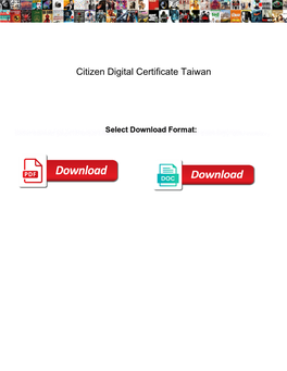 Citizen Digital Certificate Taiwan