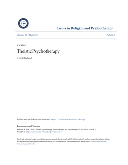 Theistic Psychotherapy P