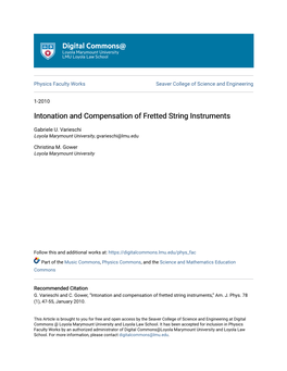 Intonation and Compensation of Fretted String Instruments