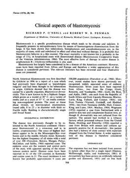 Clinical Aspects of Blastomycosis