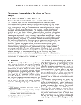 Topographic Characteristics of the Submarine Taiwan Orogen L