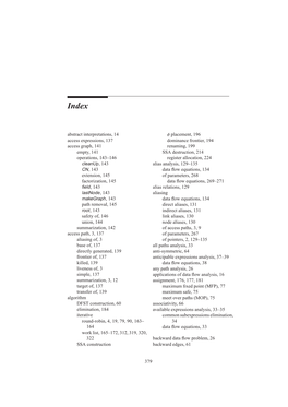 Abstract Interpretations, 14 Access Expressions, 137 Access Graph