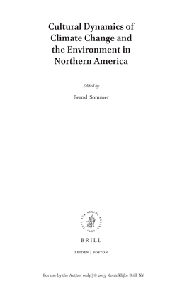 Cultural Dynamics of Climate Change and the Environment in Northern America