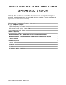 September 2013 Report