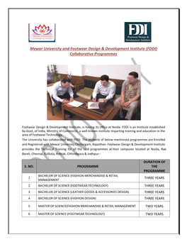 (FDDI) Collaborative Programmes