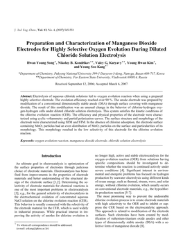 Preparation and Characterization of Manganese Dioxide Electrodes For