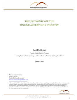 The Economics of the Online Advertising Industry