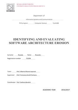 Identifying and Evaluating Software Architecture Erosion