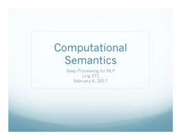 Computational Semantics