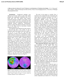 A Reanalysis of Apollo 15 and 17 Surface and Subsurface Temperature Series