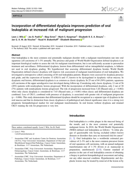 Incorporation of Differentiated Dysplasia Improves Prediction of Oral Leukoplakia at Increased Risk of Malignant Progression