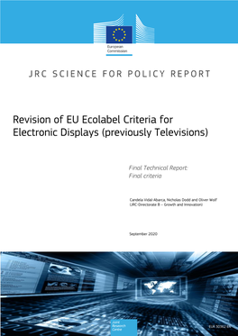 Revision of EU Ecolabel Criteria for Electronic Displays (Previously Televisions)