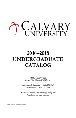 2016–2018 Undergraduate Catalog