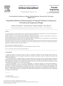 Simplified Method of Determination of Natural-Vibration Frequencies Of