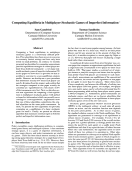 Computing Equilibria in Multiplayer Stochastic Games of Imperfect Information ∗