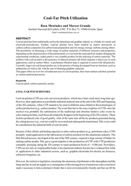 Coal-Tar Pitch Utilization