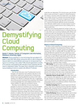 Demystifying Cloud Computing