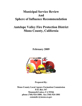 Antelope Valley Fire Protection District Mono County, California