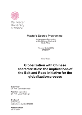 Globalization with Chinese Characteristics: the Implications of the Belt and Road Initiative for the Globalization Process